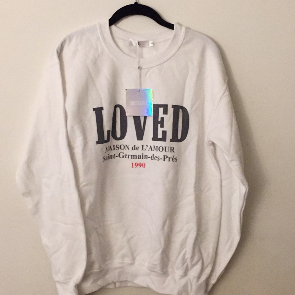 Missguided “Loved” oversized sweatshirt new